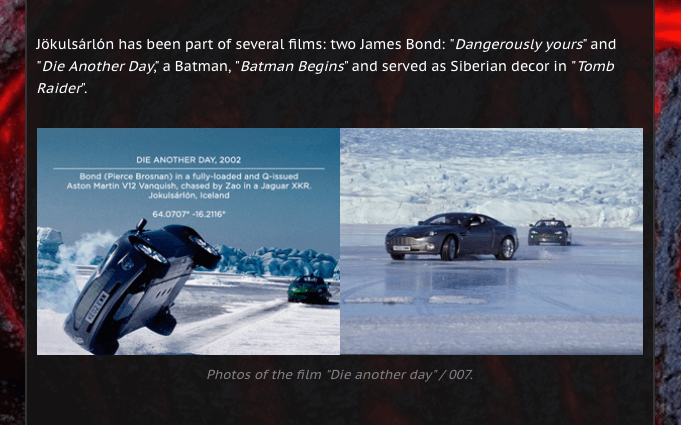 Jokulsarlon als Filmkulisse für James Bond-Film