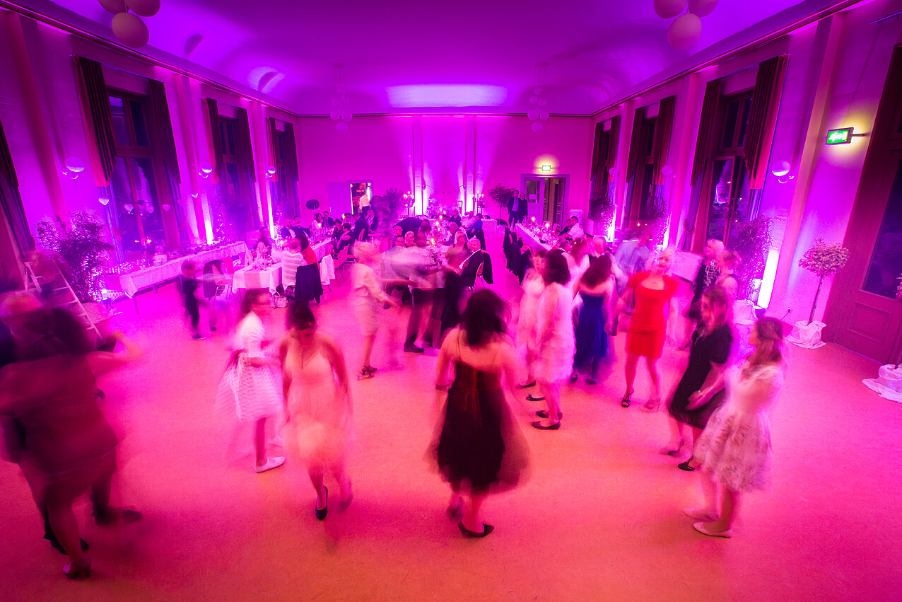 Langzeitbelichtung der Tanzfläche