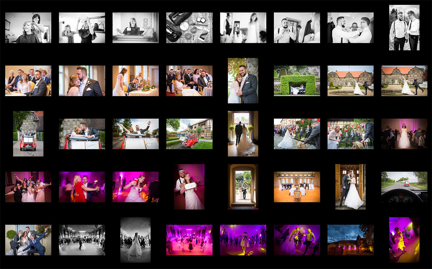 Screenshot – diverse Hochzeitsfotos