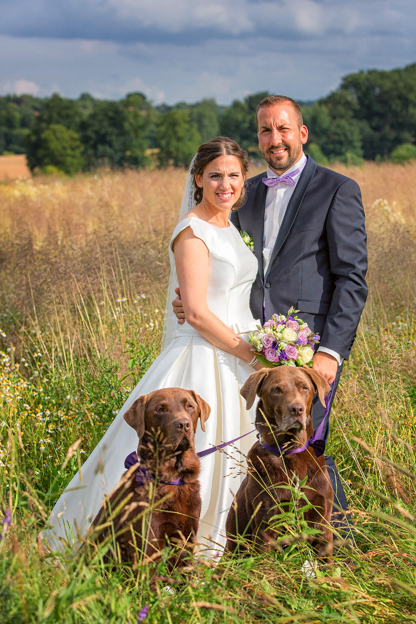Hochzeitsfoto mit Hunden