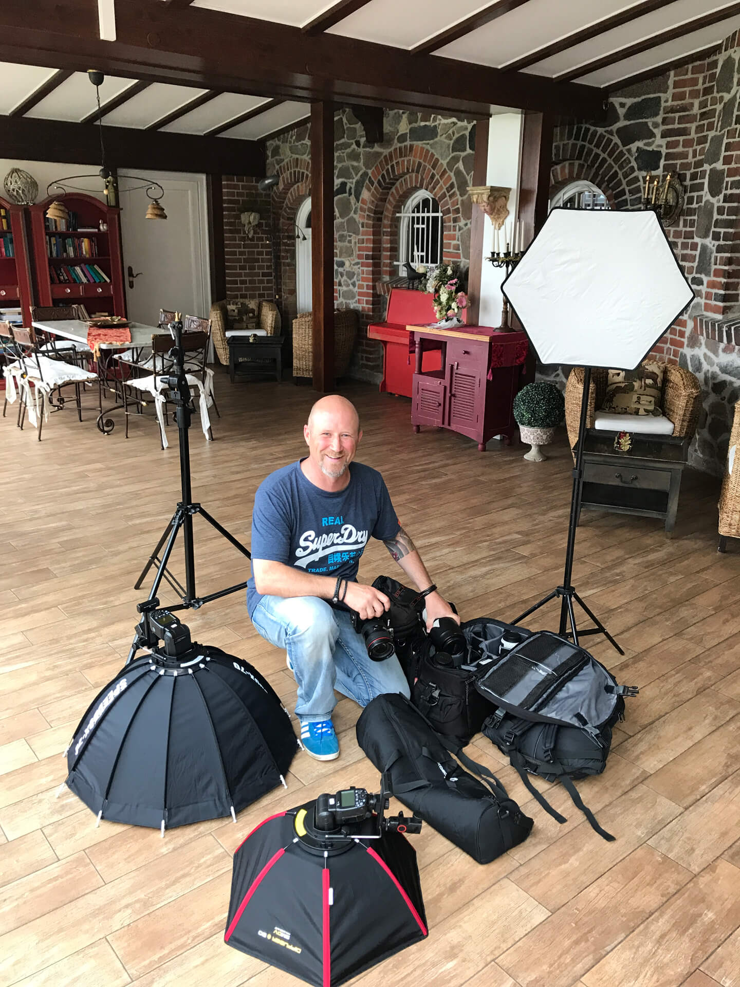 Portraitfotograf Florian Läufer bei der Arbeit