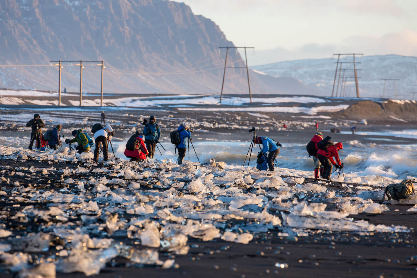 Island im Winter. Der Diamond Beach ist für Fotografen aus aller Welt ein Paradies
