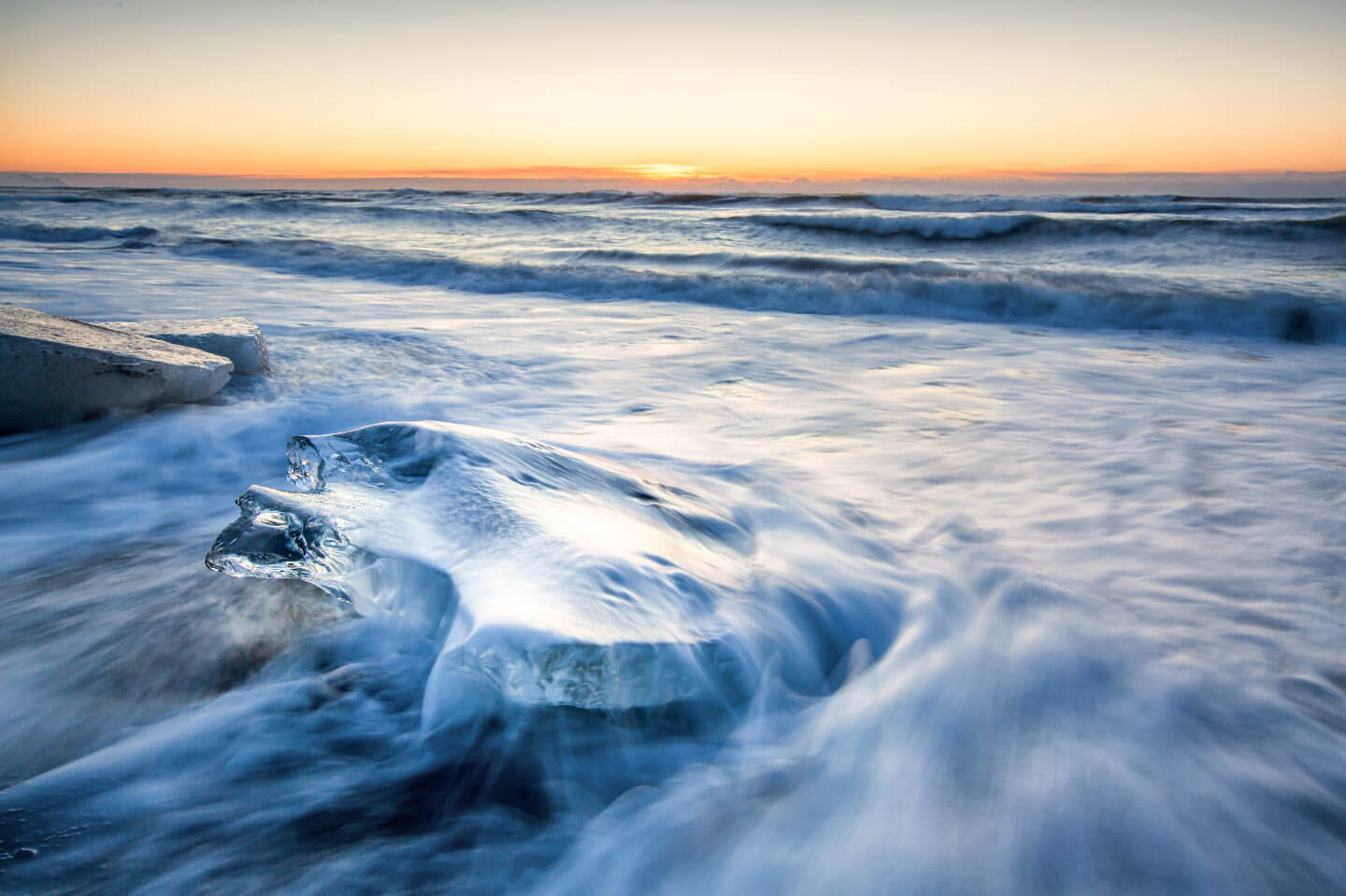 Eisplatte am Diamond Beach von Island