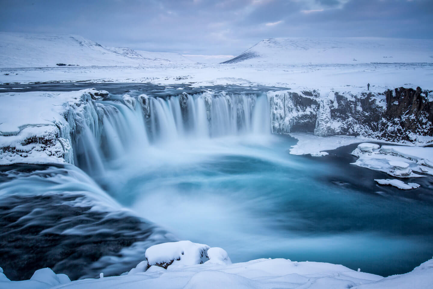 Langzeitbelichtung vom Godafoss - Wasserfall der Götter in Island
