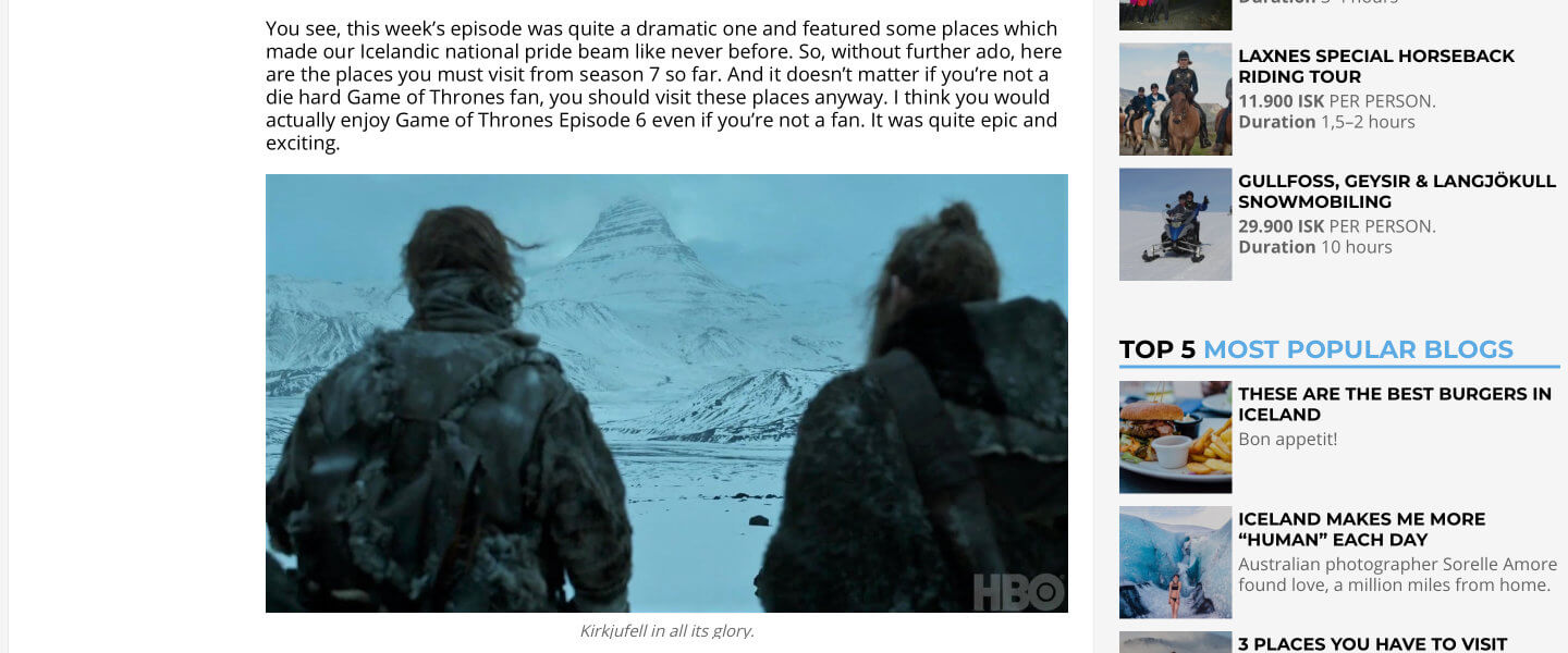 Kirkjufell als Filmlocation von Game of Thrones