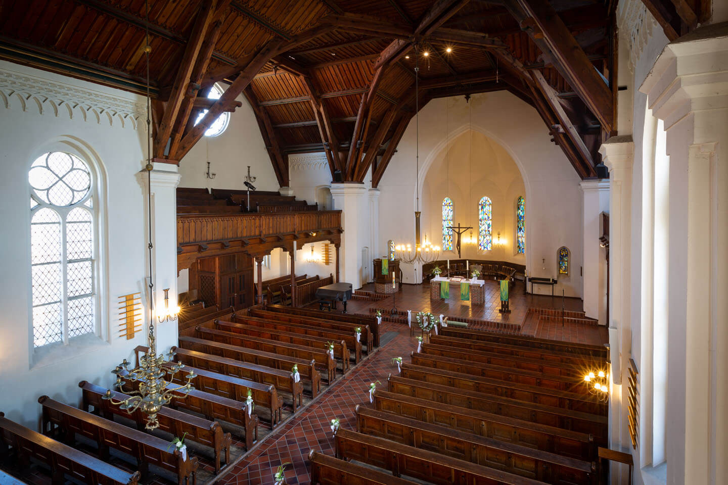 Für die Trauung vorbereitete Kirche