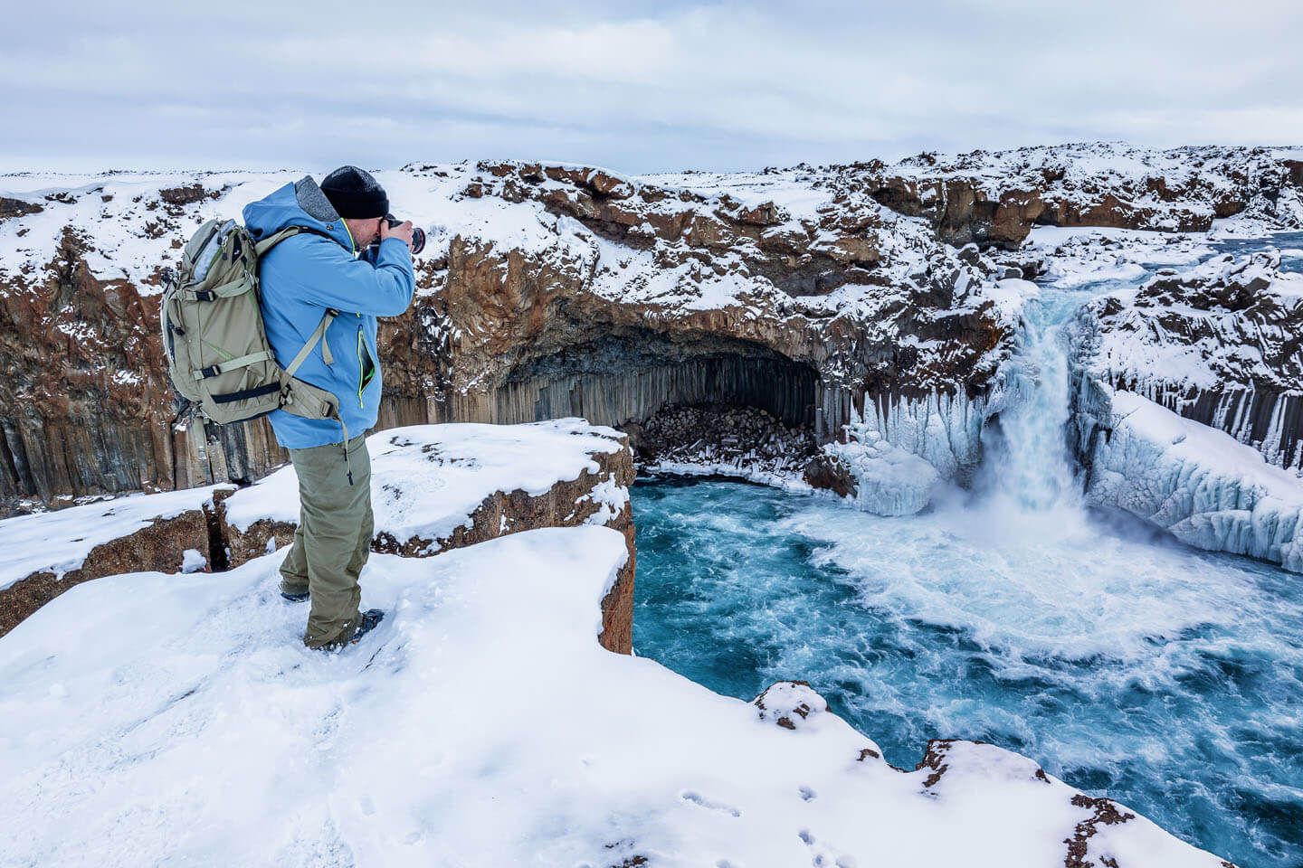 Making of von Landschaftsfotos am Aldeyarfoss in Island