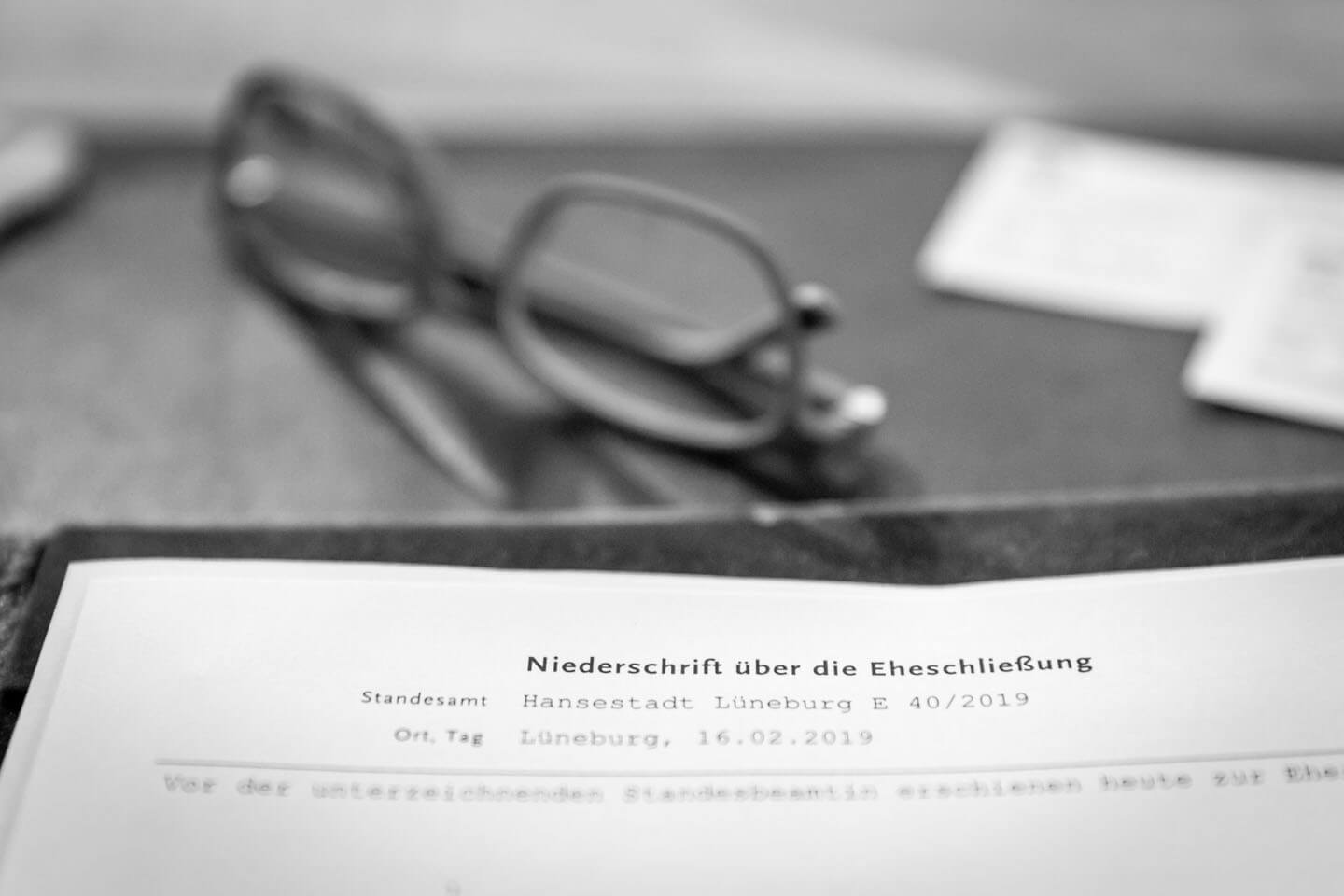 Niederschrift Eheschließung