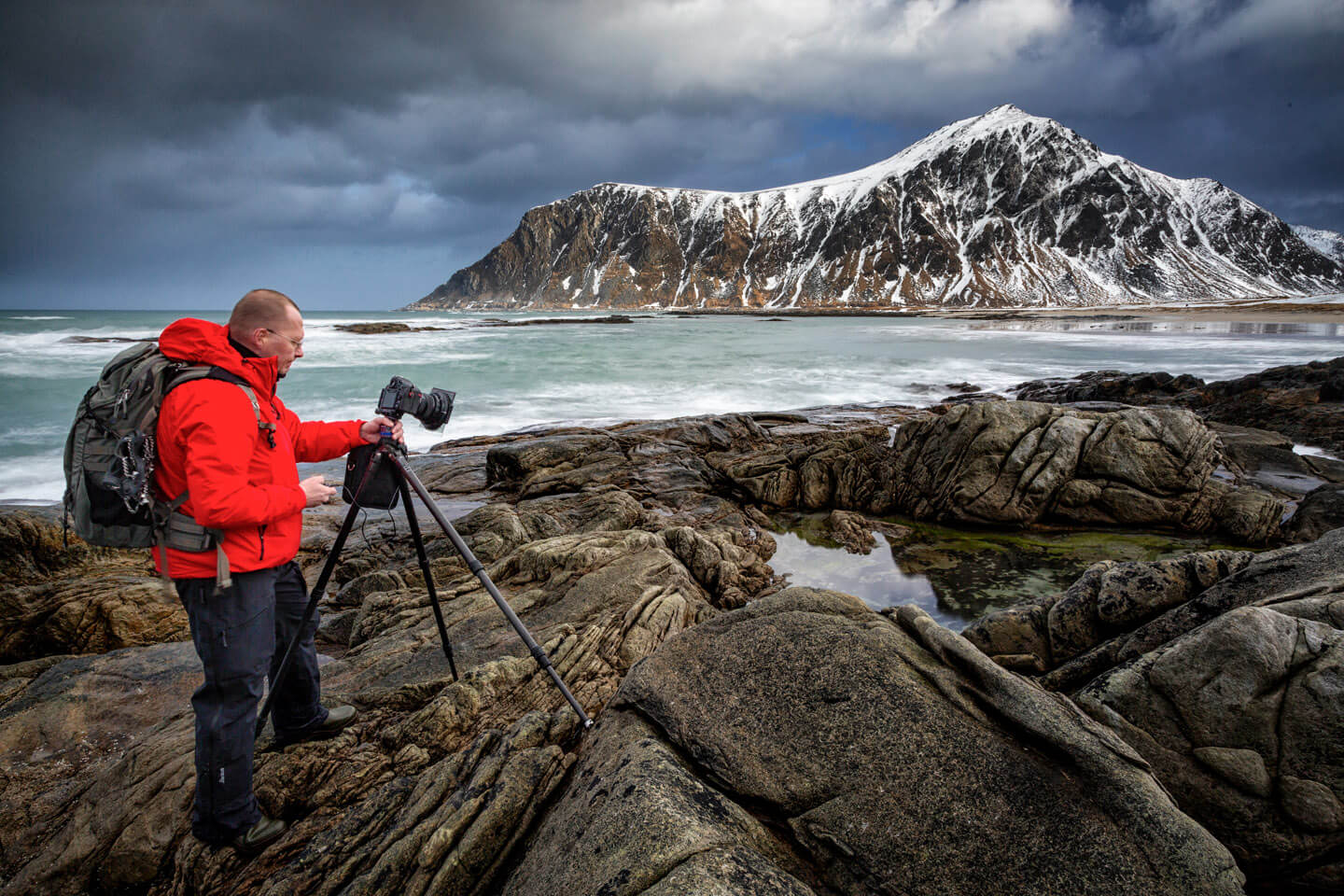 Lofoten fotografieren im Winter. Hier: Skagsanden bei Flakstad