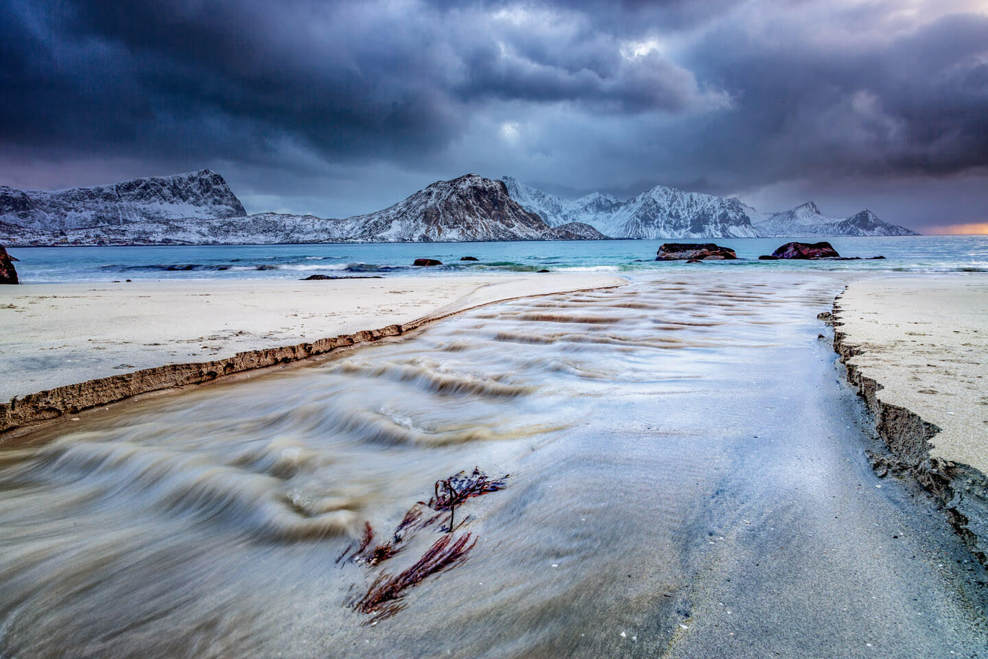 Fotospot Haukland Beach auf den Lofoten in Norwegen
