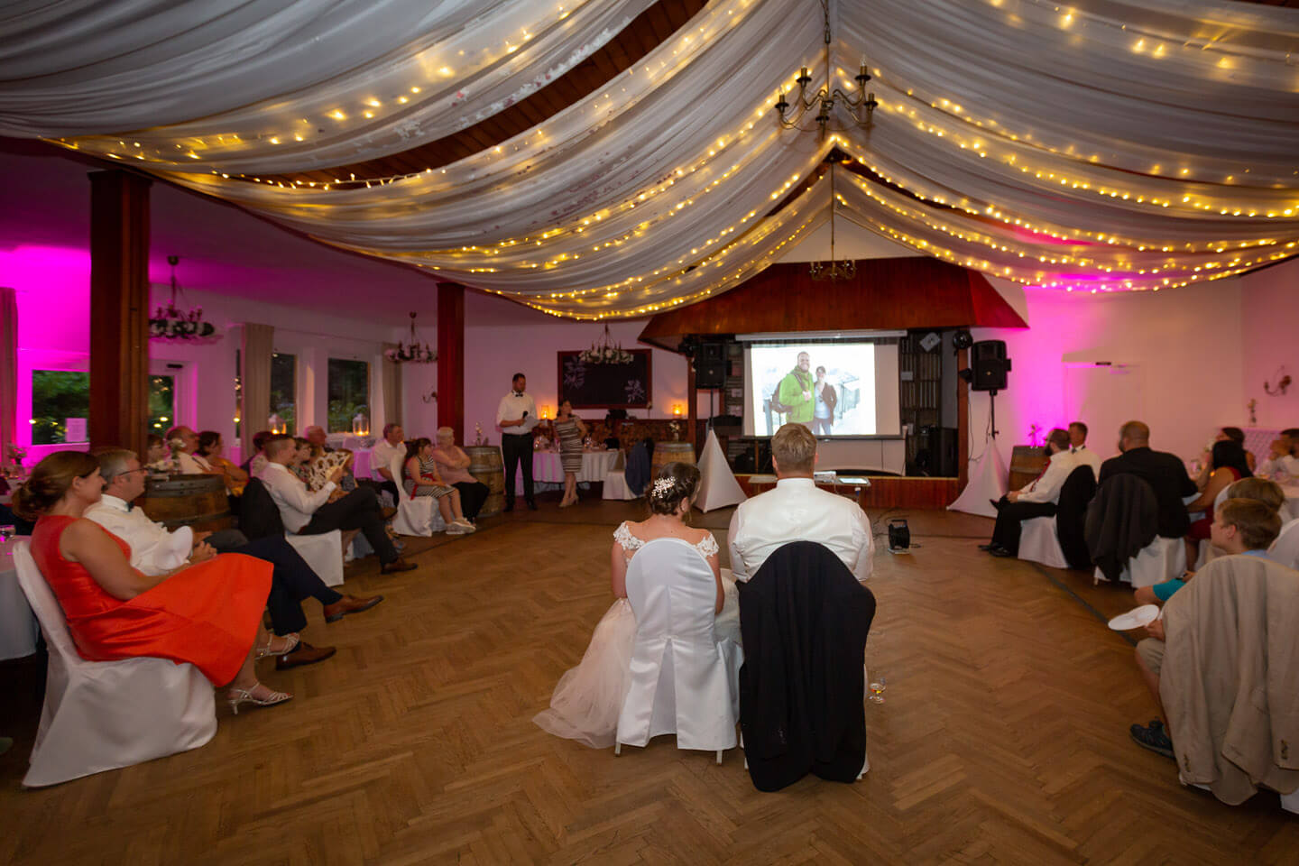 Leinwand-Präsentation im Festsaal