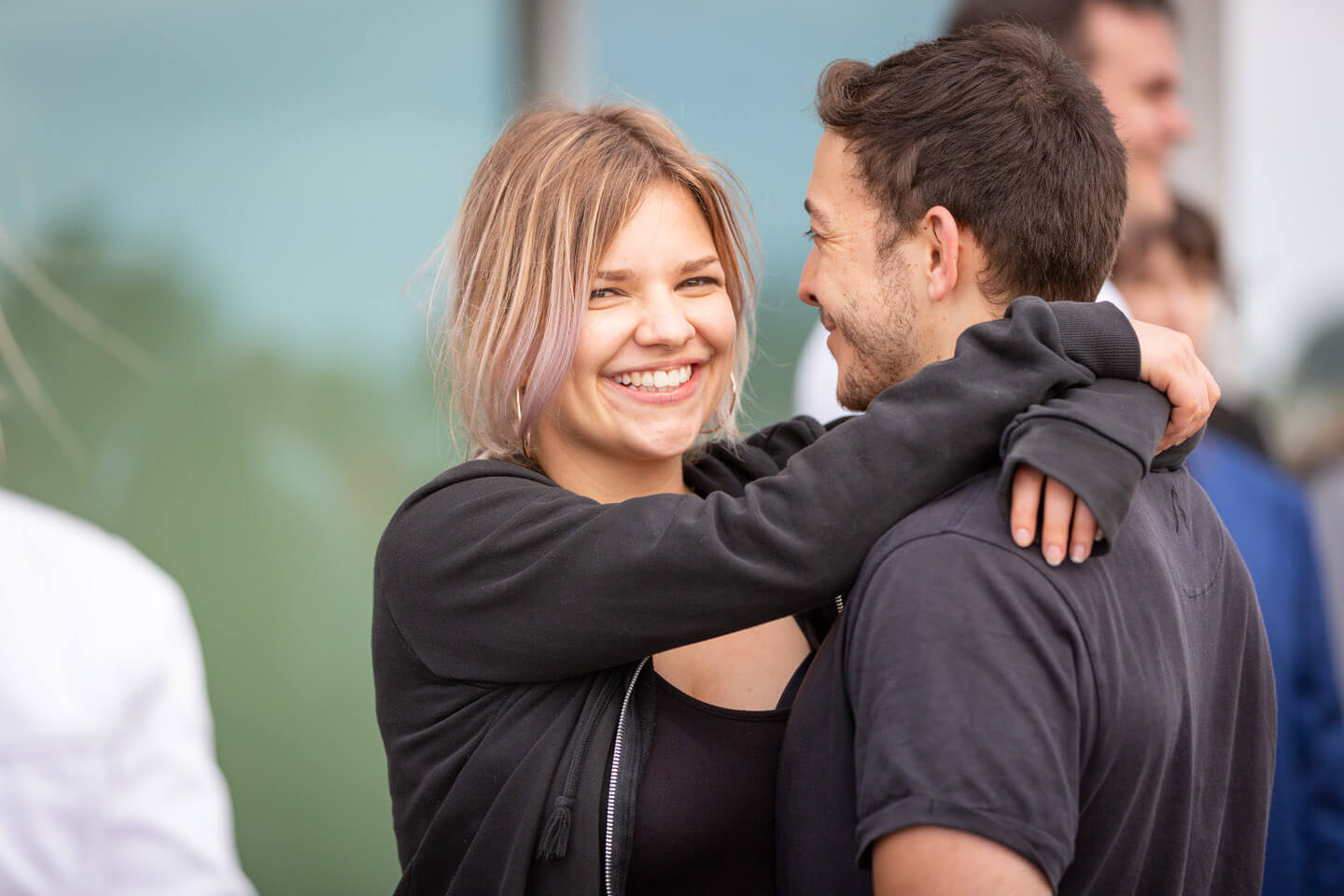 Schnappschuss beim Sektempfang
