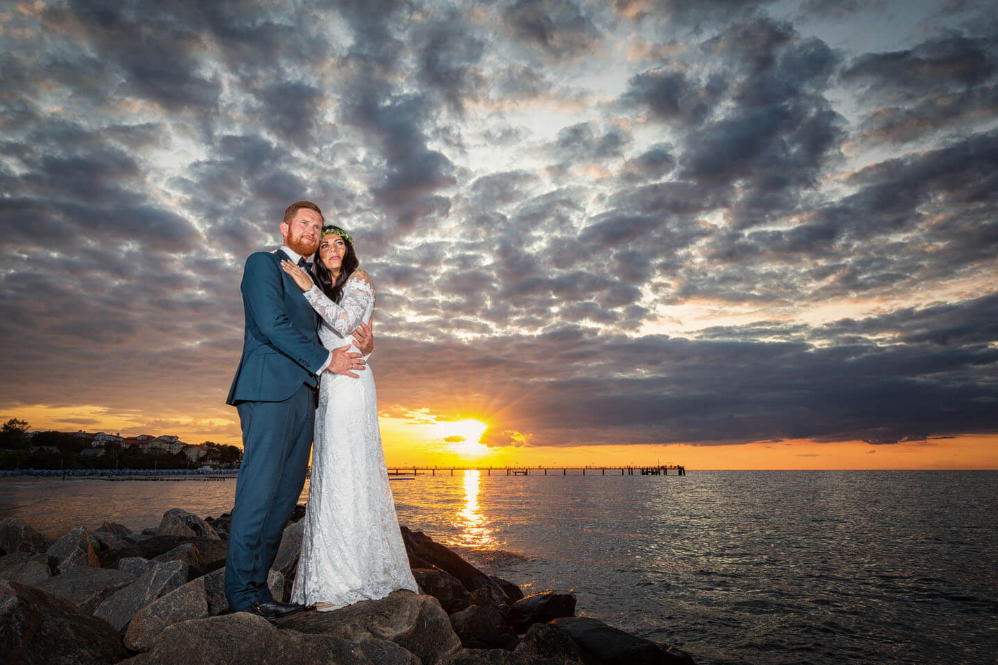 Brautpaarshooting im Sonnenuntergang