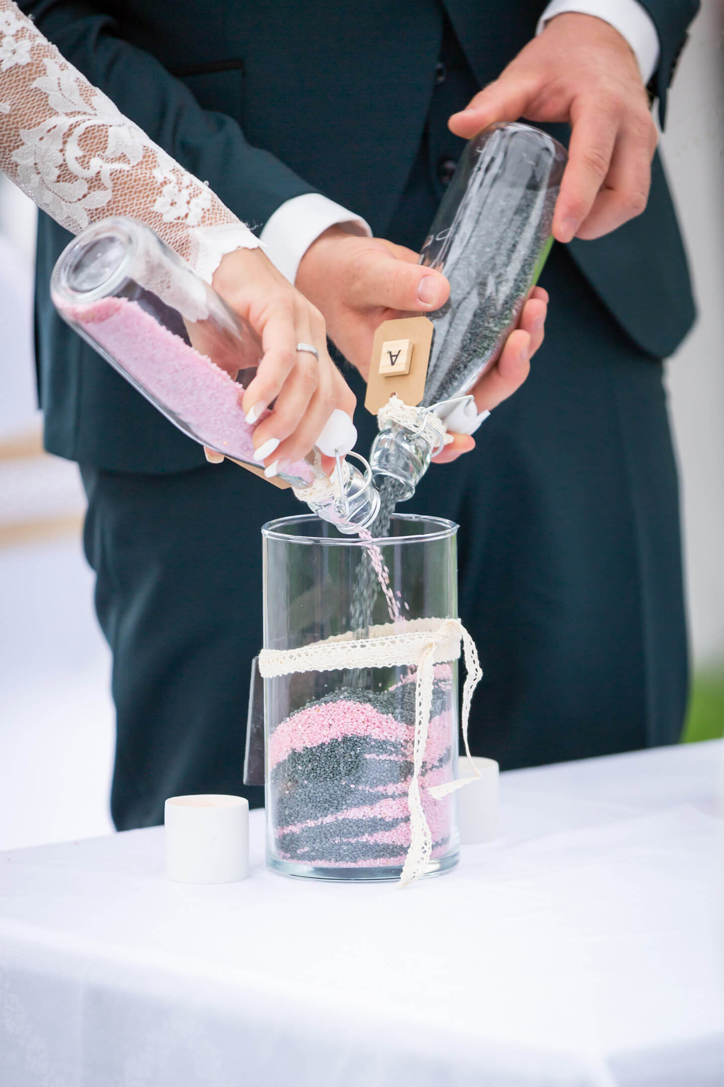 Hochzeitszeremonie Steinchen