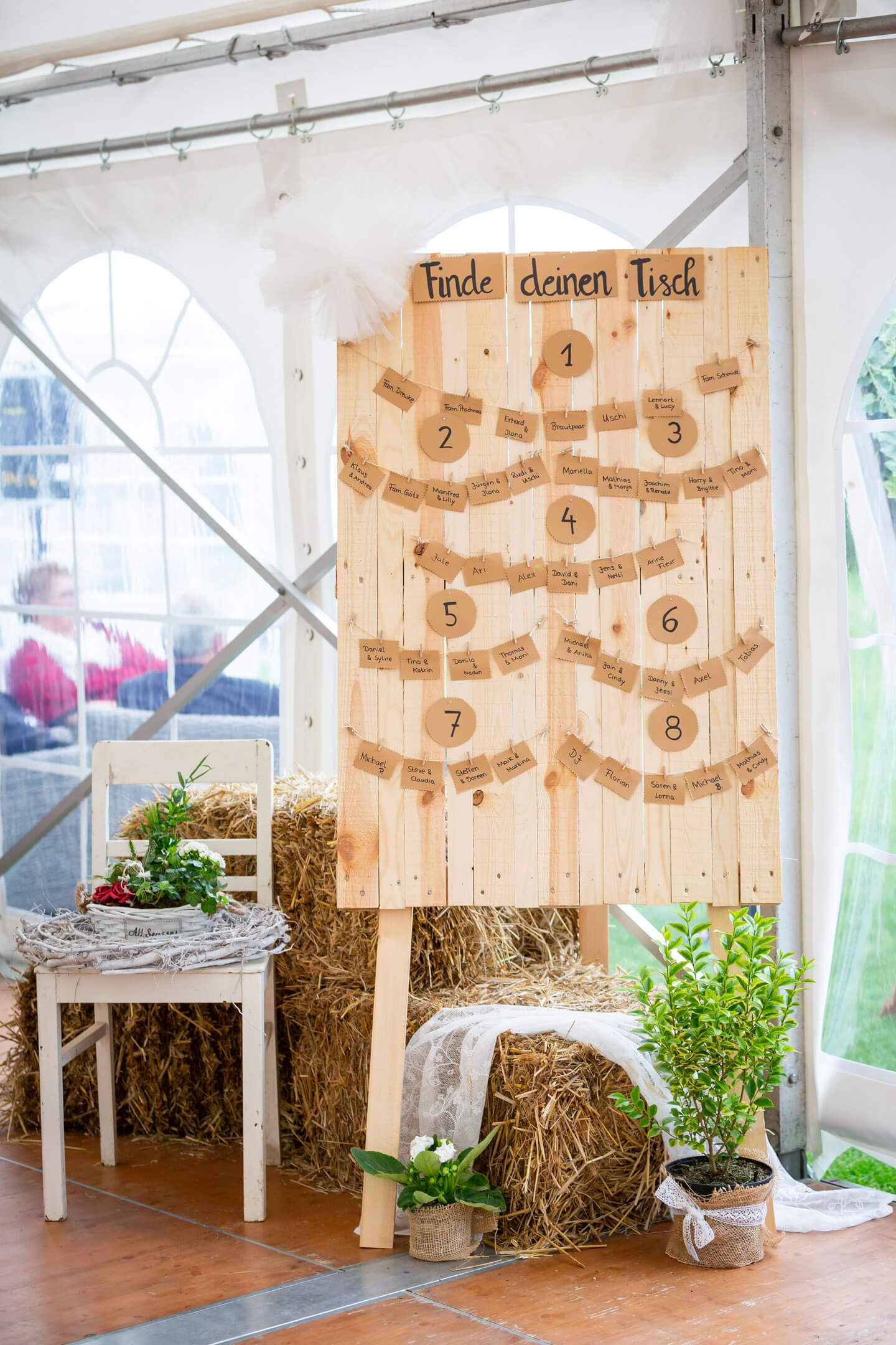 Kreativer Sitzplan für das Festzelt