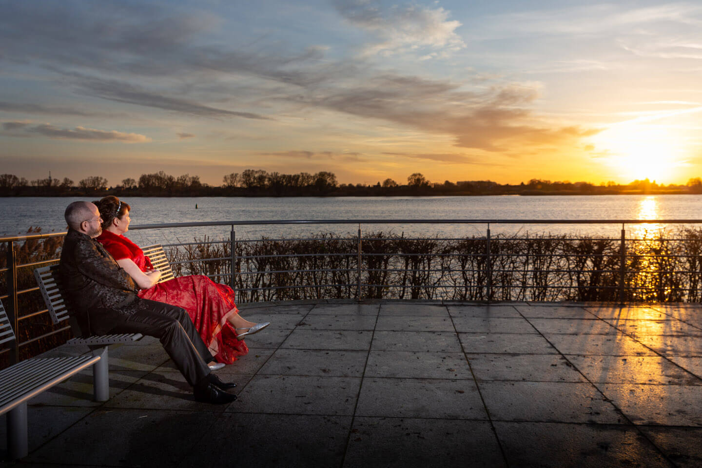 Sonnenuntergang an der Elbe bei Geesthacht