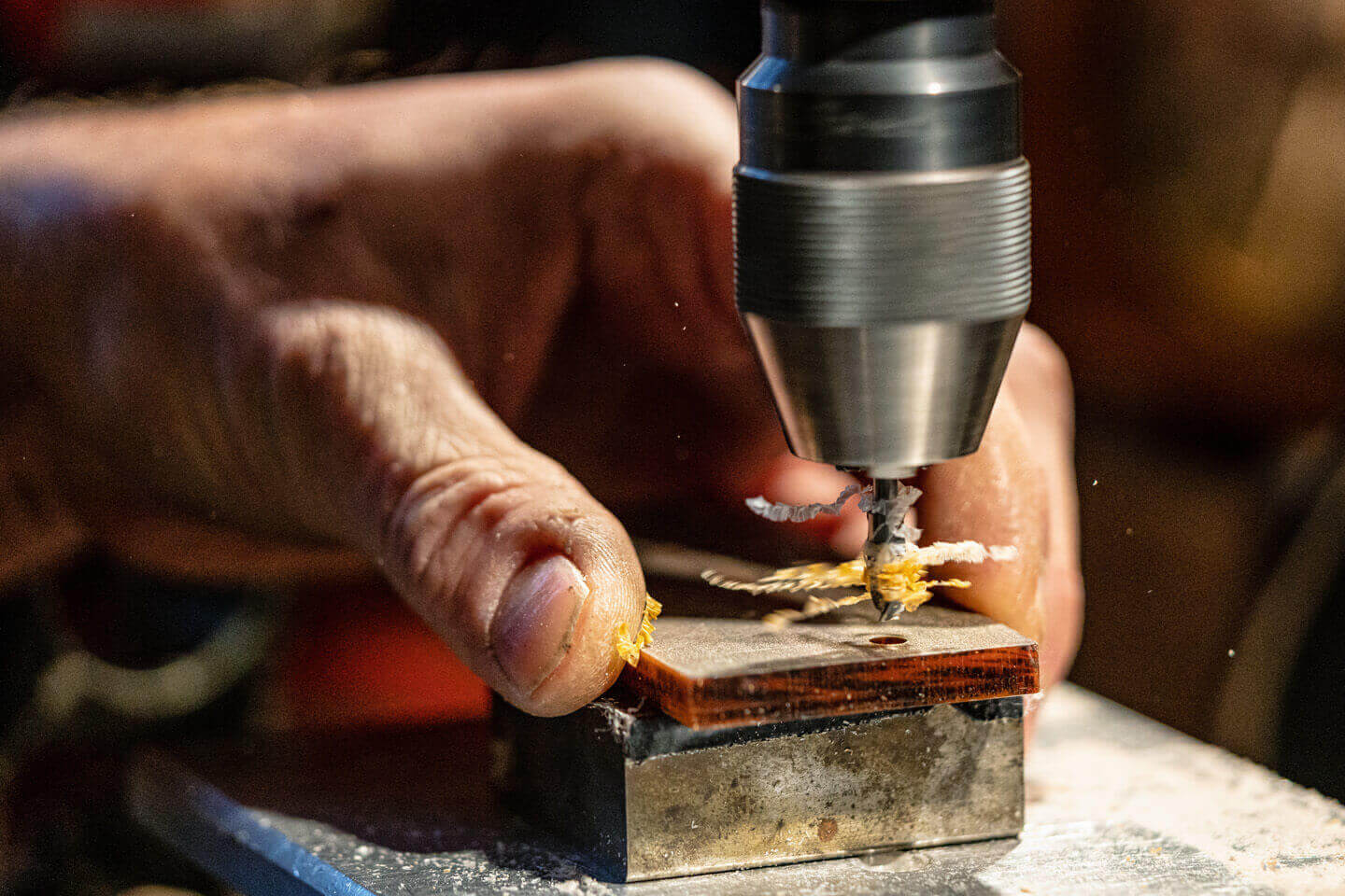 Detailfoto beim Bohren