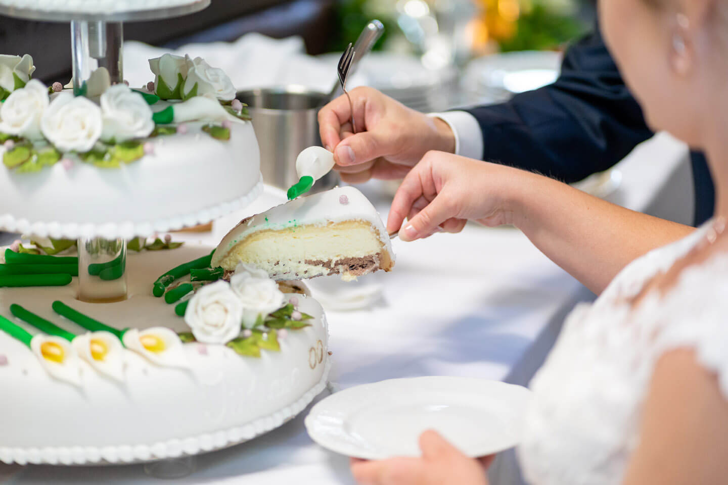 Anschnitt Hochzeitstorte