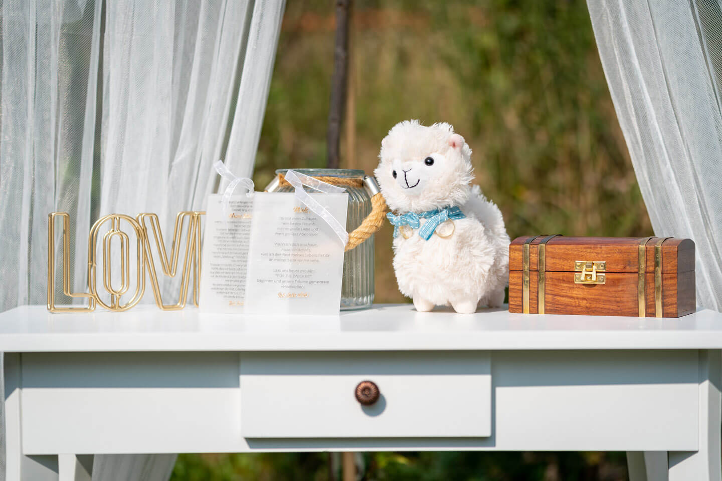 Accessoires für freie Trauung im eigenen Garten
