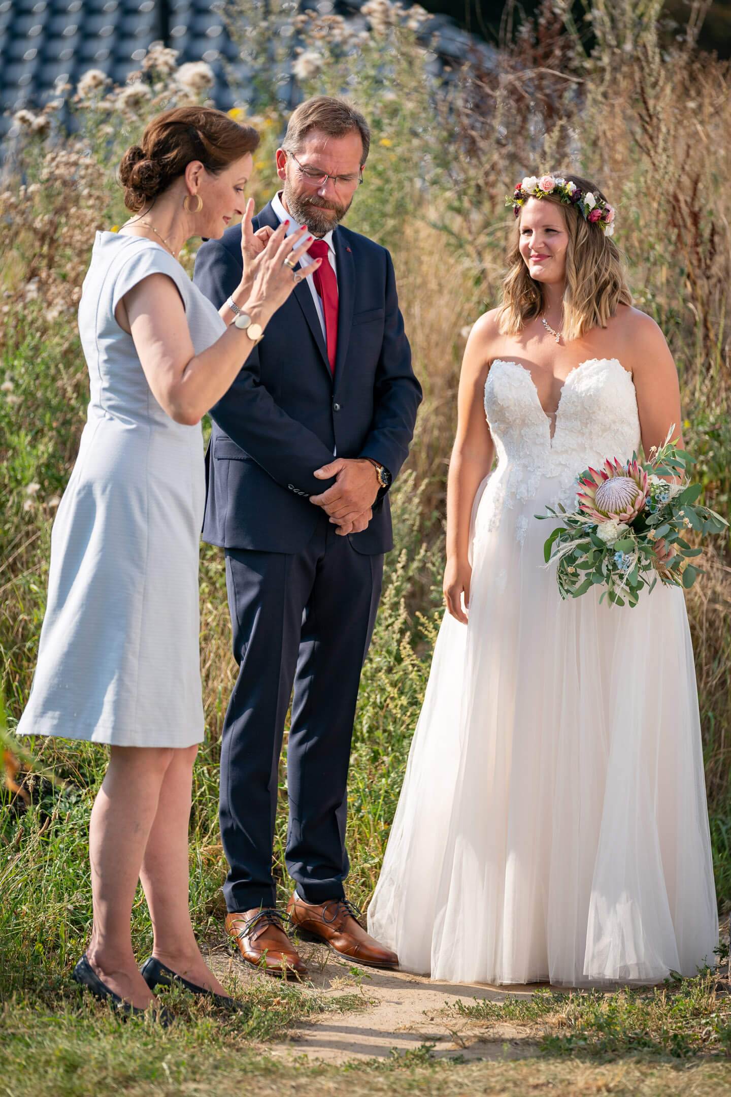 Letzte Instruktionen durch die freie Rednerin Antonia