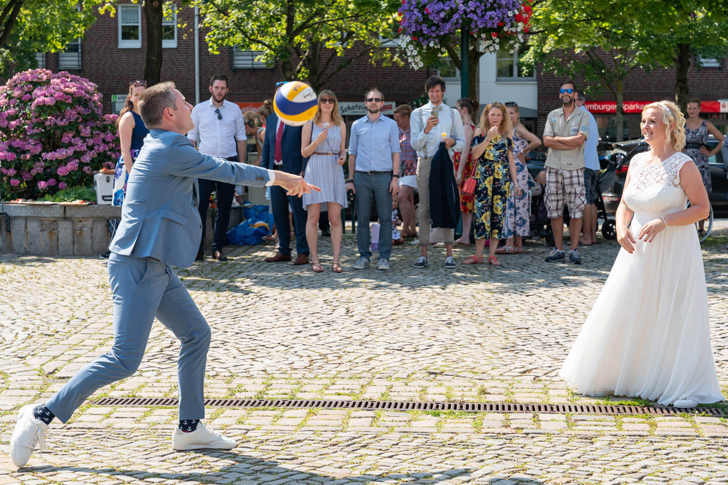 Volleyball Hochzeitspaar