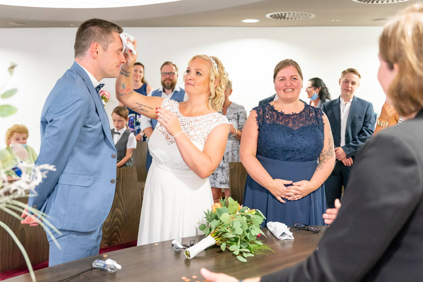 Trauung an einem heißen Sommertag