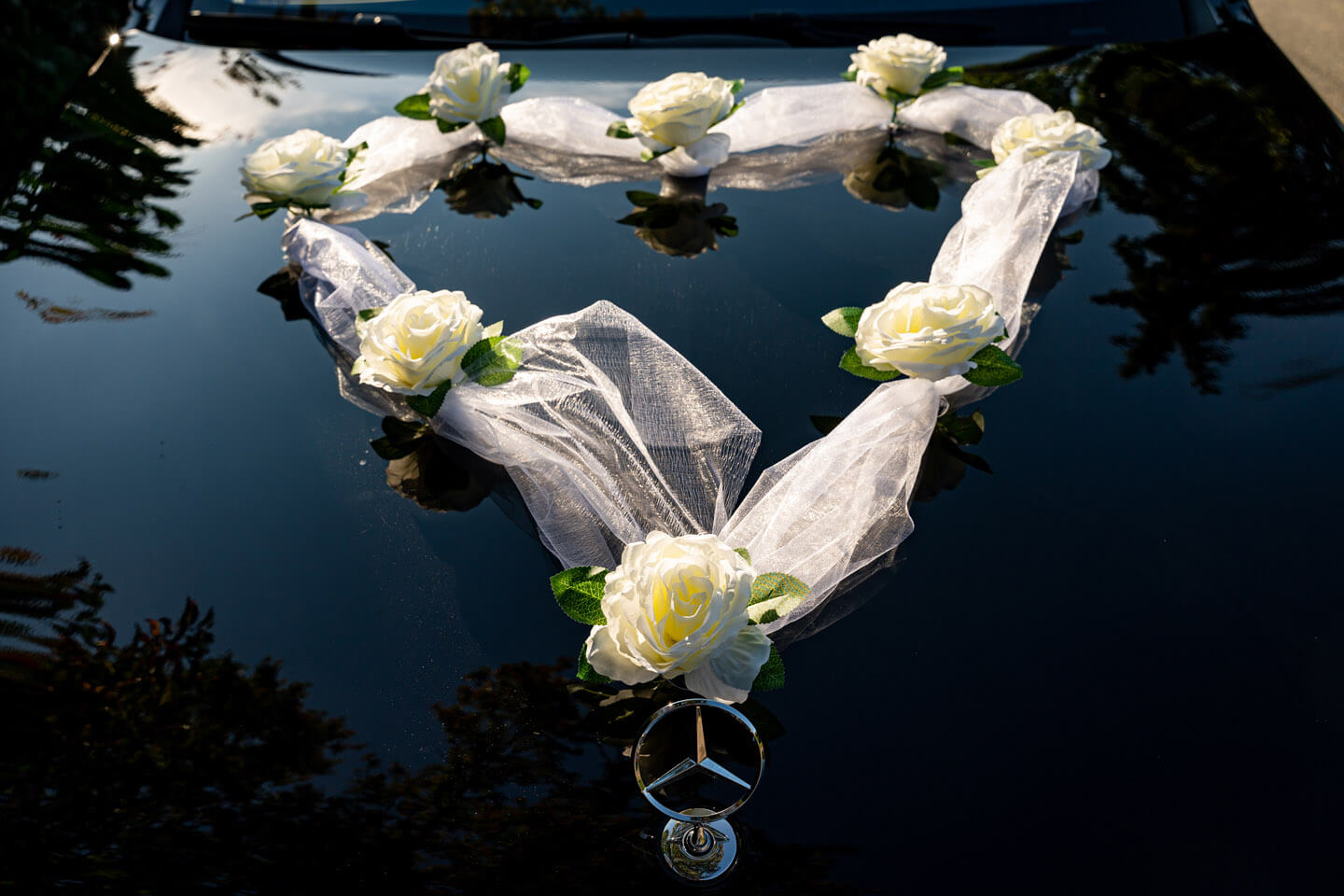 Autoschmuck Brautwagen