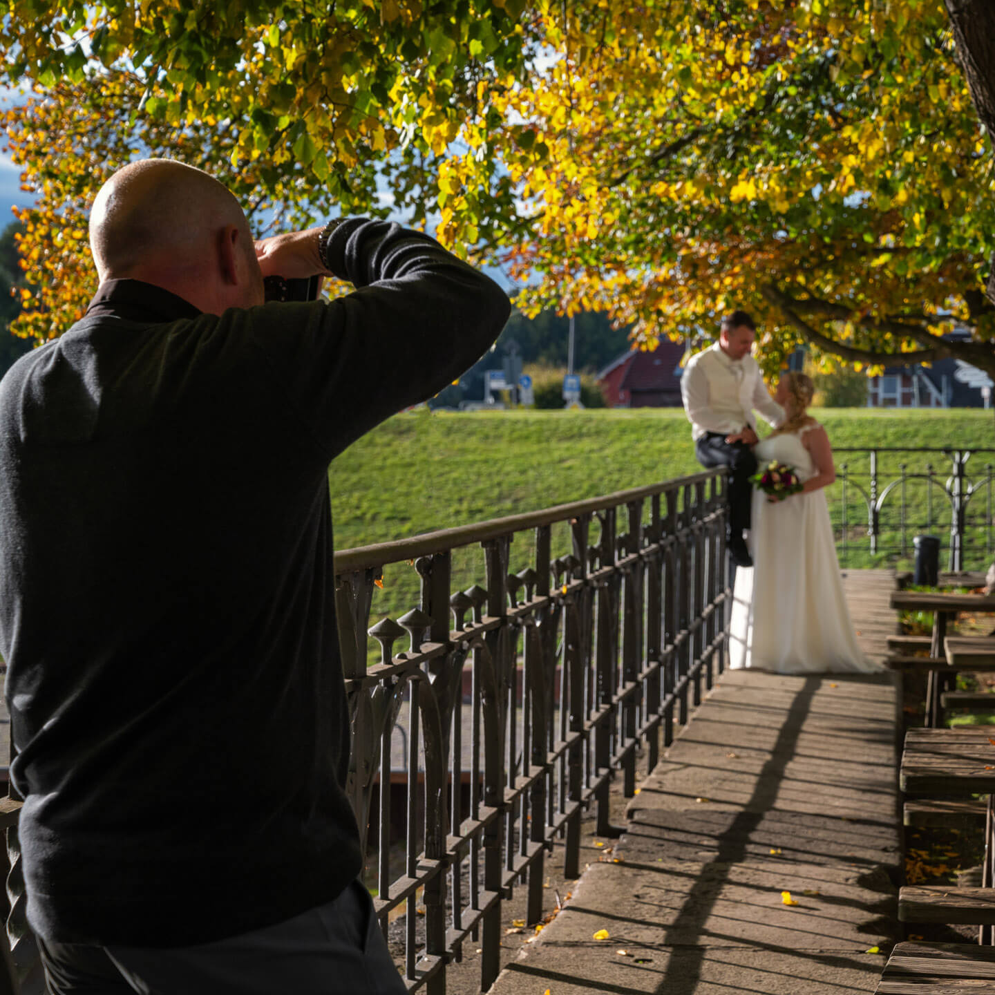 Behind the scenes: Hochzeitsfotograf Florian Läufer (Hamburg) beim Hochzeitsshooting