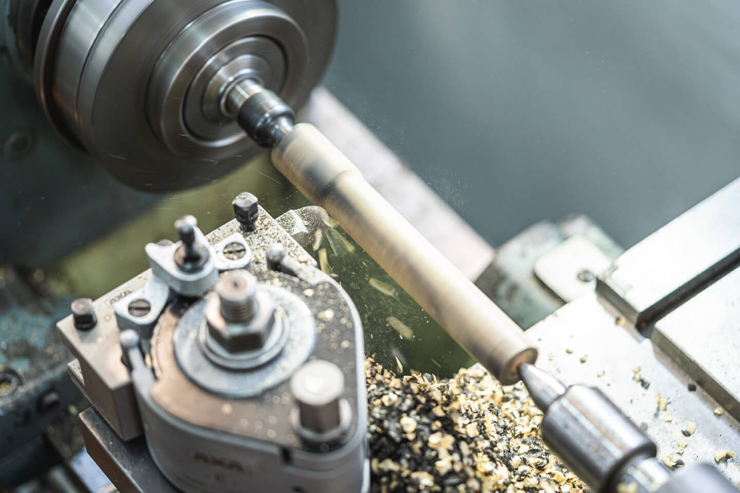 Detailaufnahme Drehbank