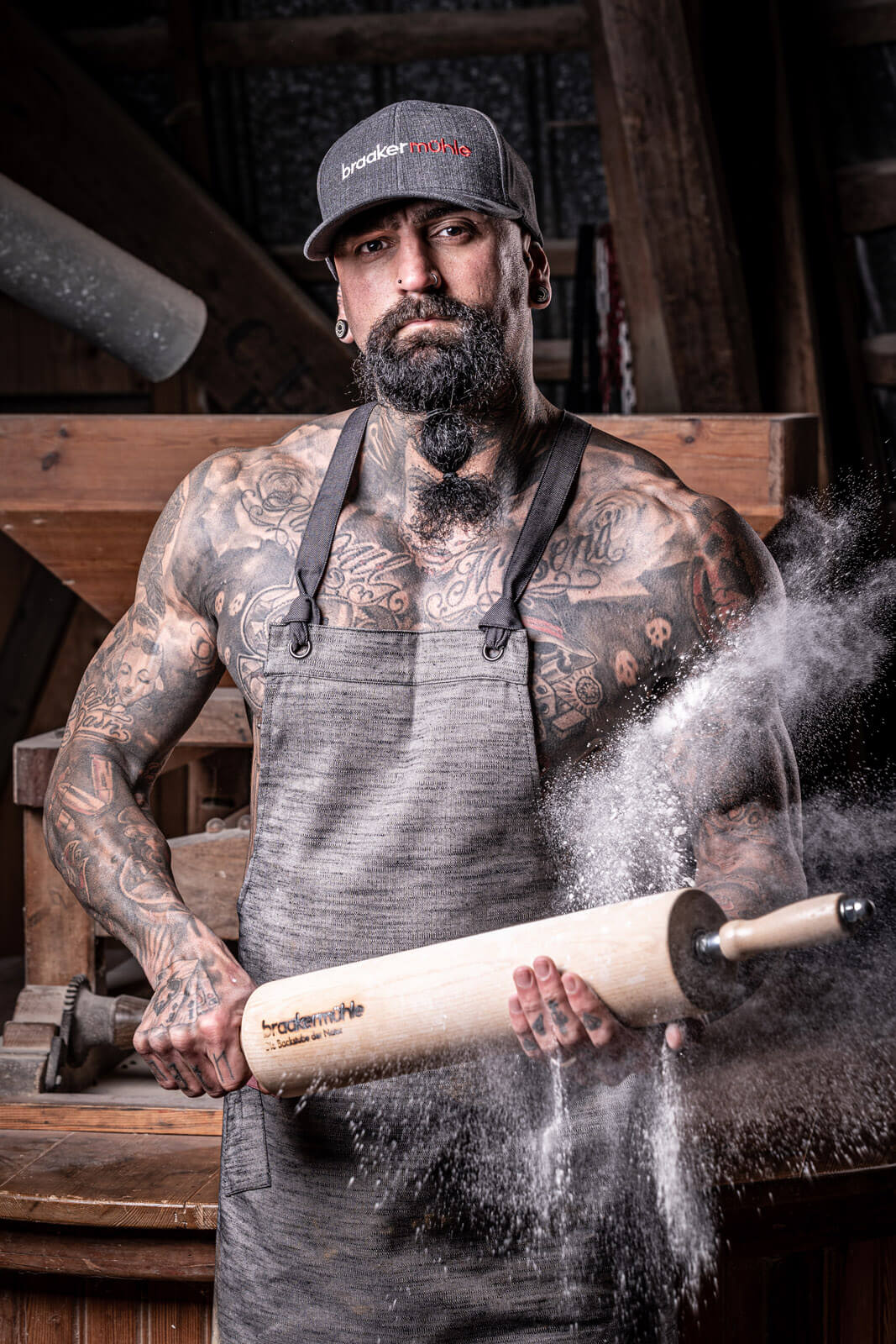 Witzige Handwerkerfotos in der Braaker Mühle bei Hamburg