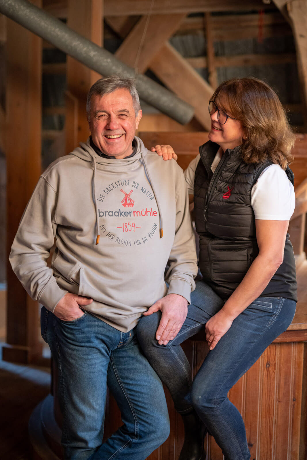 Joachim und Maren Lessau führen die Braaker Mühle in fünfter Generation. Festgehalten von dem Unternehmensfotograf Florian Läufer