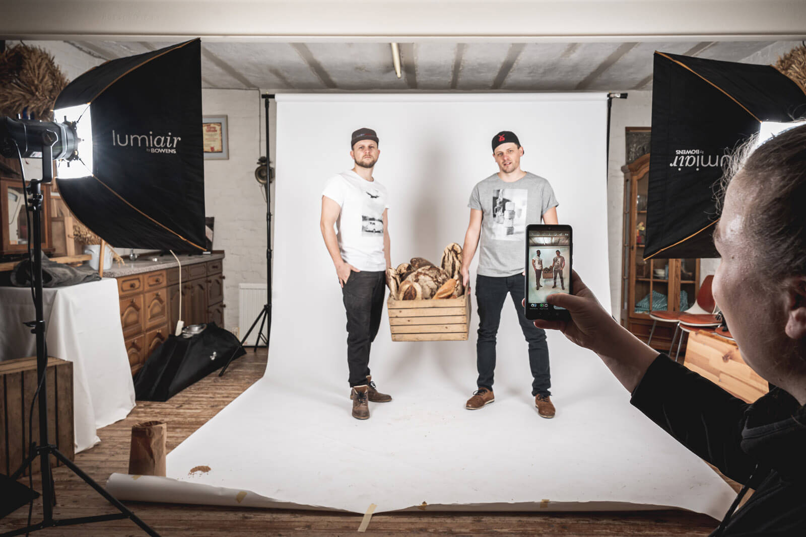 Making of Fotoshooting mit neutralem Hintergrund