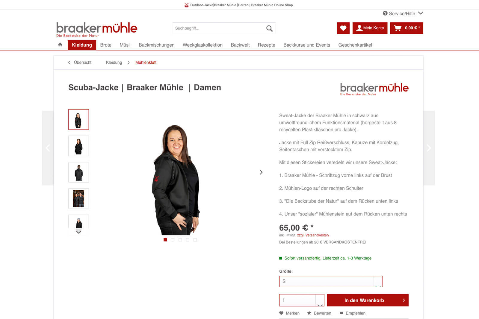 Unternehmensfotografie Hamburg für den Webshop der Braaker Mühle