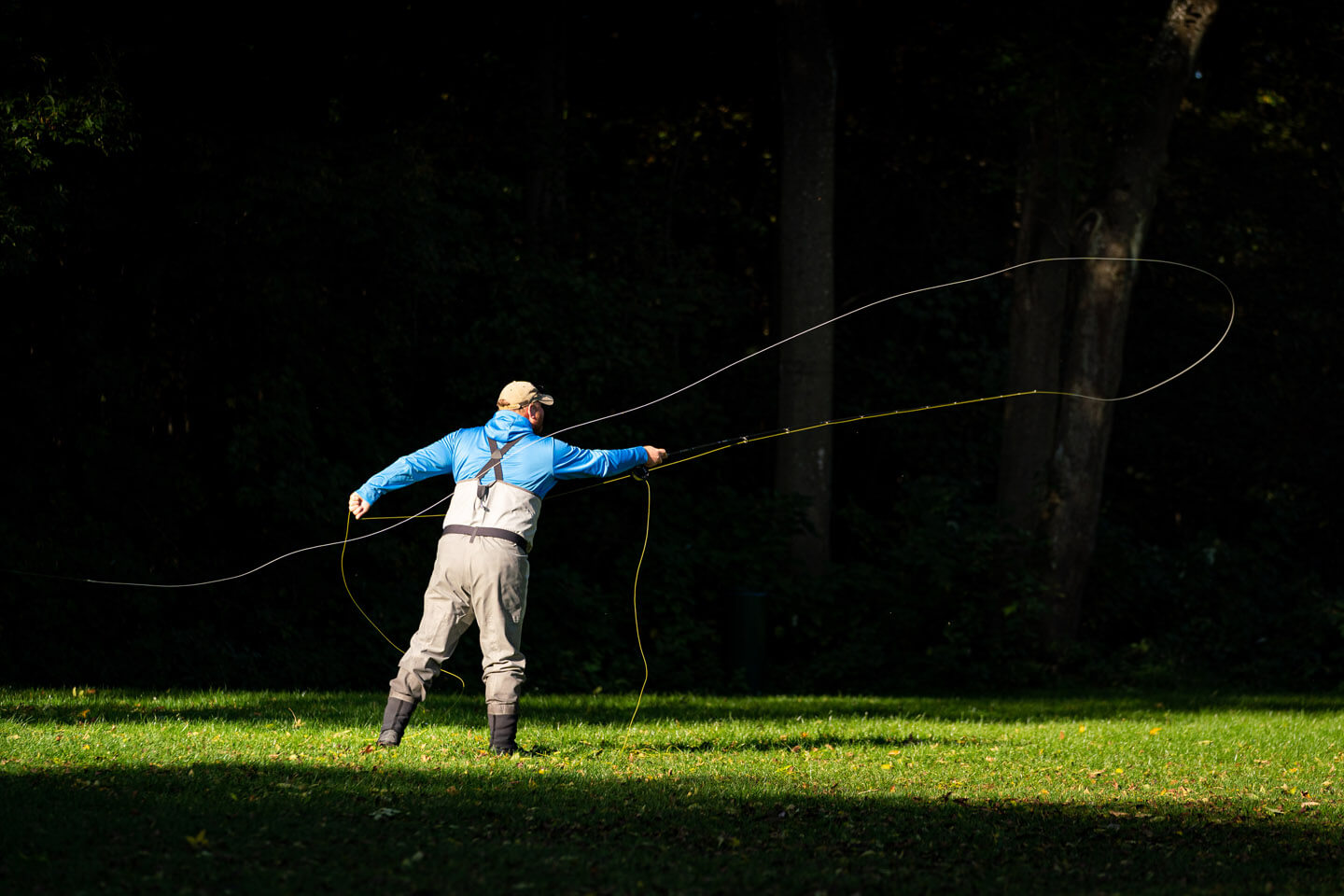 Trockenübung Fliegenwerfen