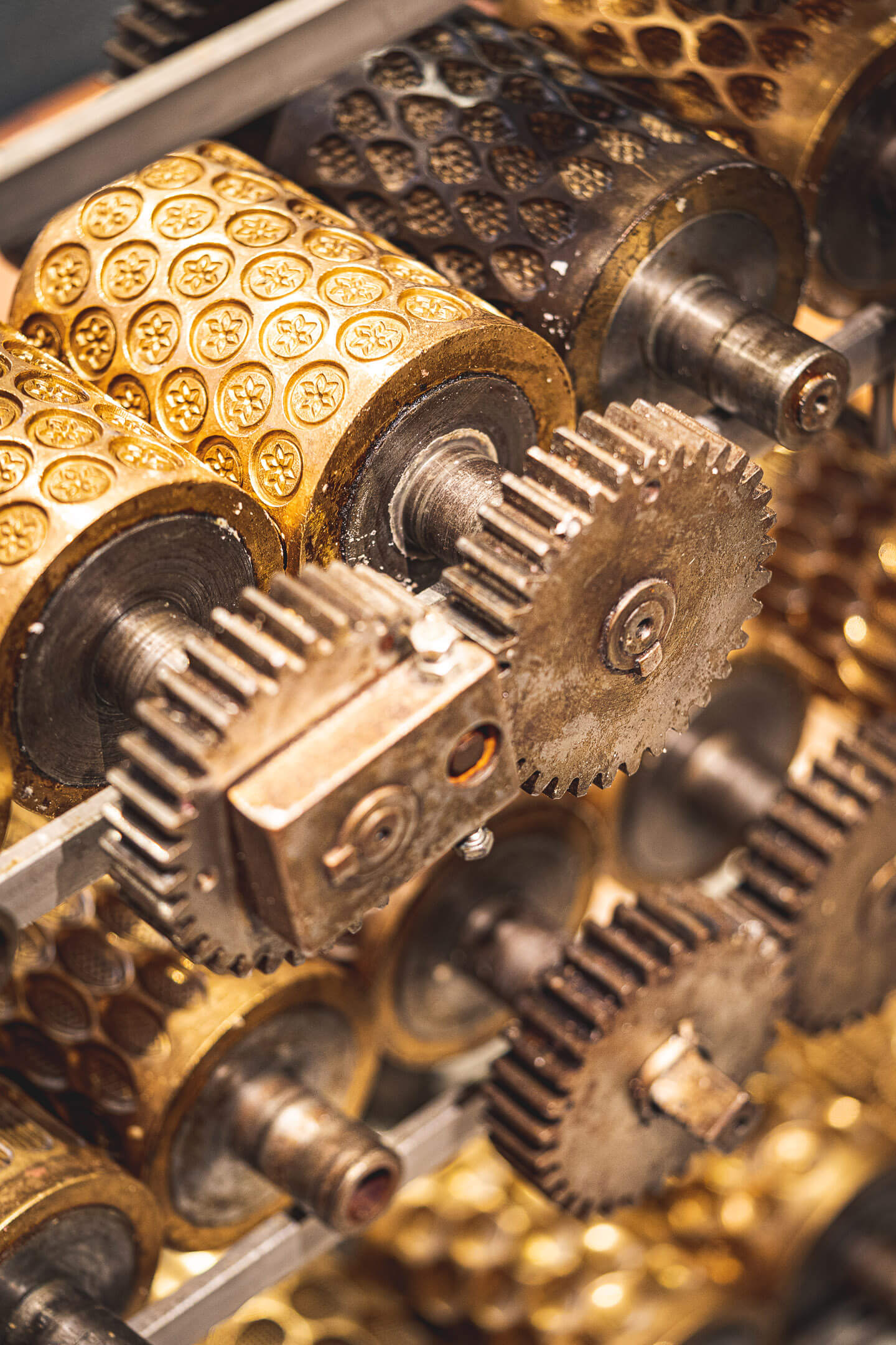 Messingwalzen zur Bonbon-Herstellung. Foto: Florian Läufer