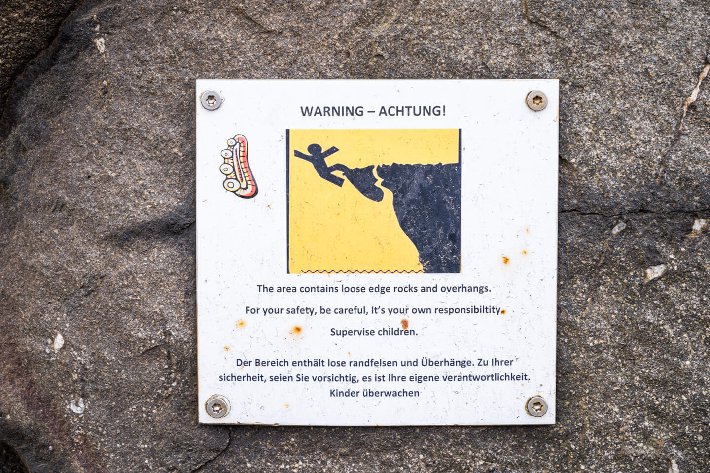 Schild an der Sklavenklippe