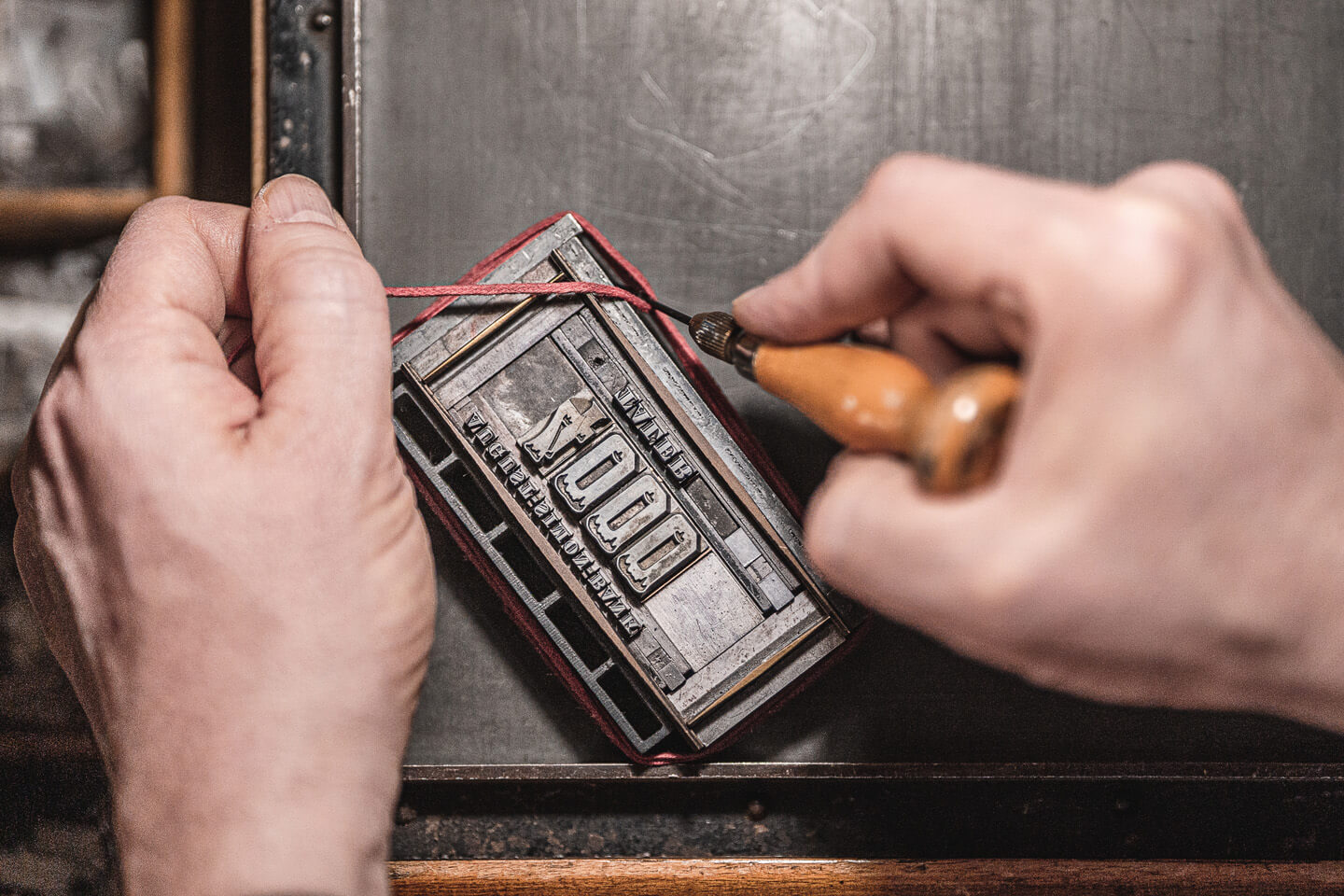 Schriftsetzer Detailfoto