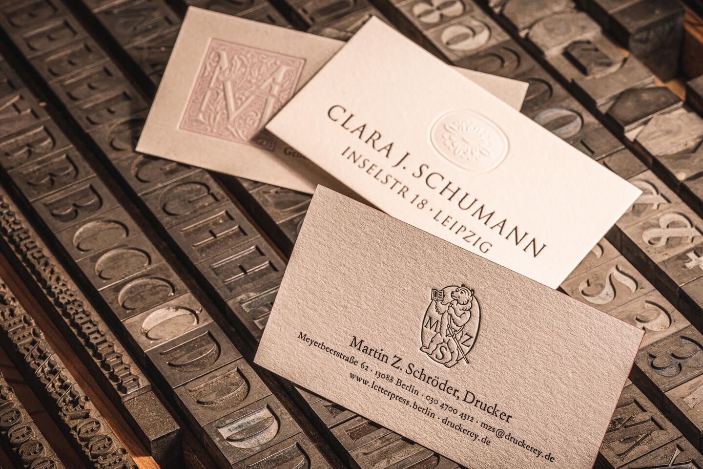 Visitenkarten aus der Druckerey in Berlin-Weißensee