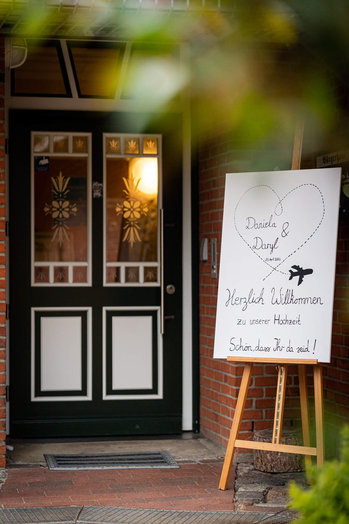 Eingang zur Hochzeitsfeier in Kaltenkirchen.