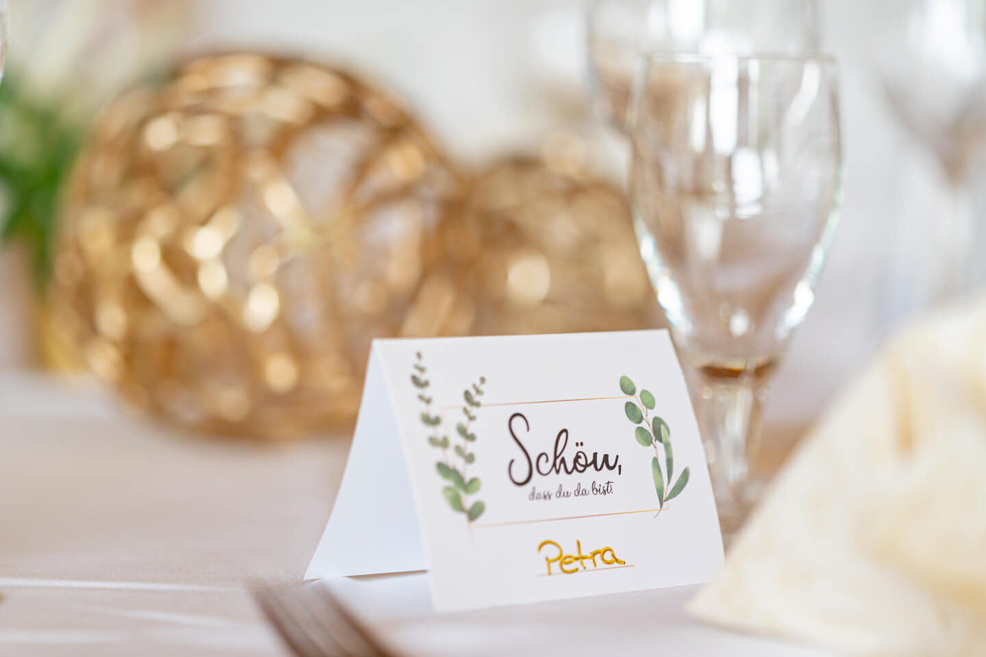 Festliche Tischkarte Hochzeit