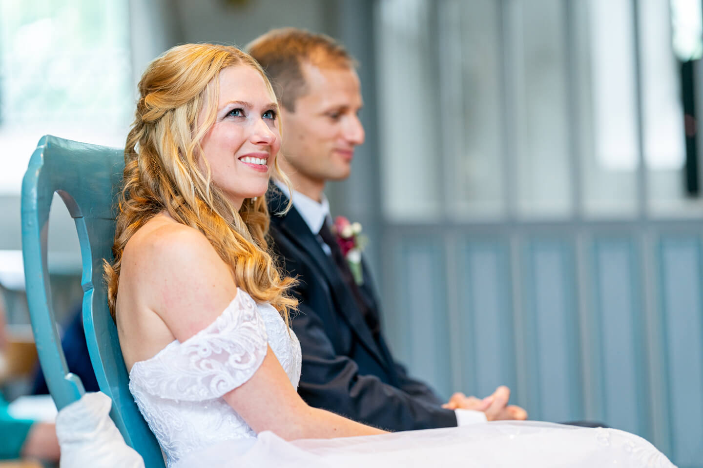 Brautpaar während der Trauungszeremonie