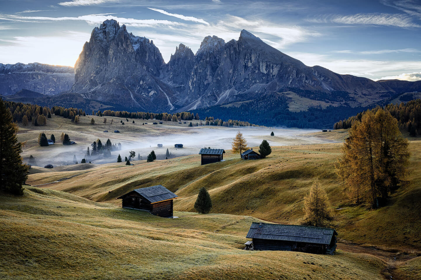 Der klassische Blickwinkel auf die Seiser Alm.