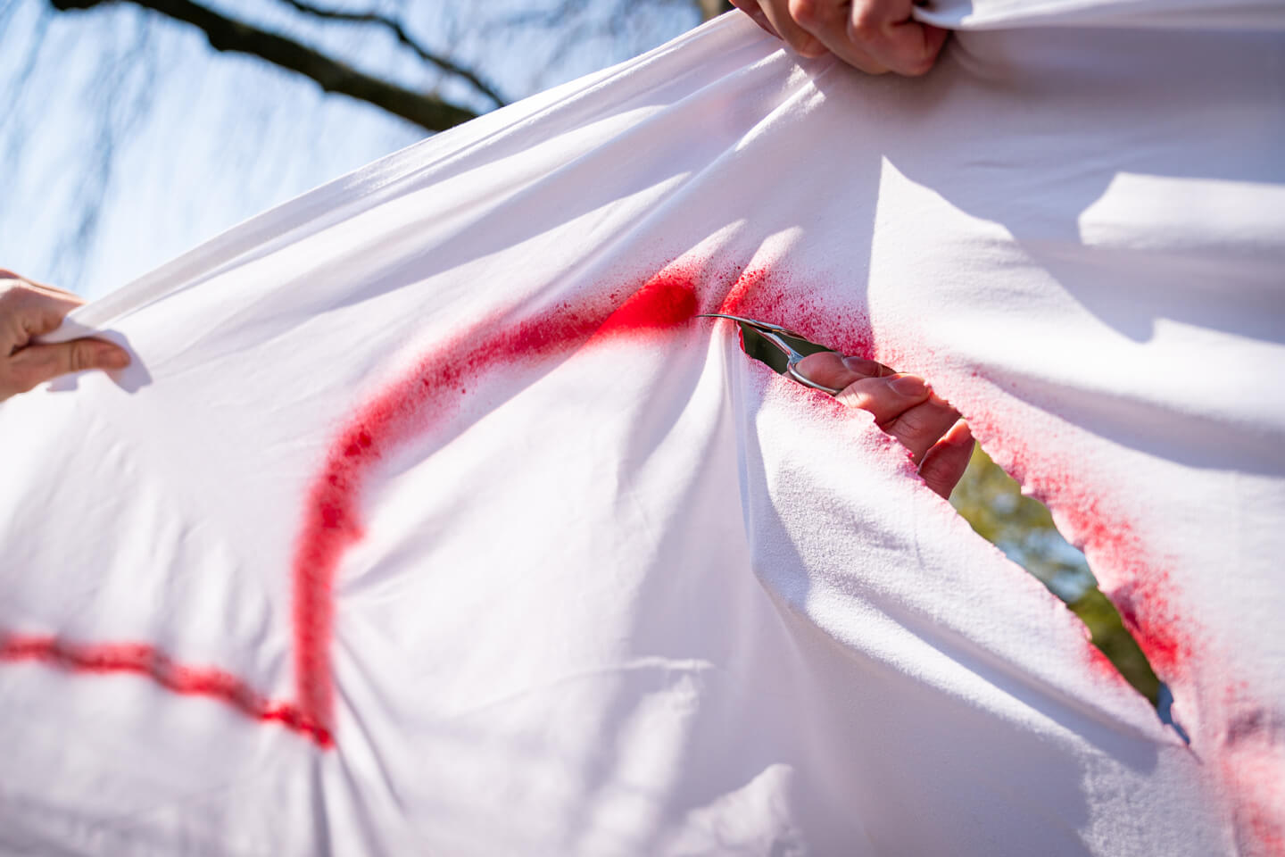 Detailfoto vom Herz ausschneiden.